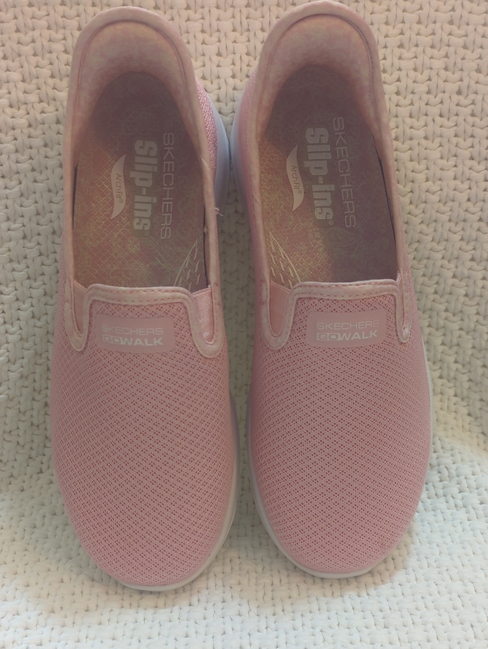 Skechers Go Walk Slip-On Sneakers in Light Pink